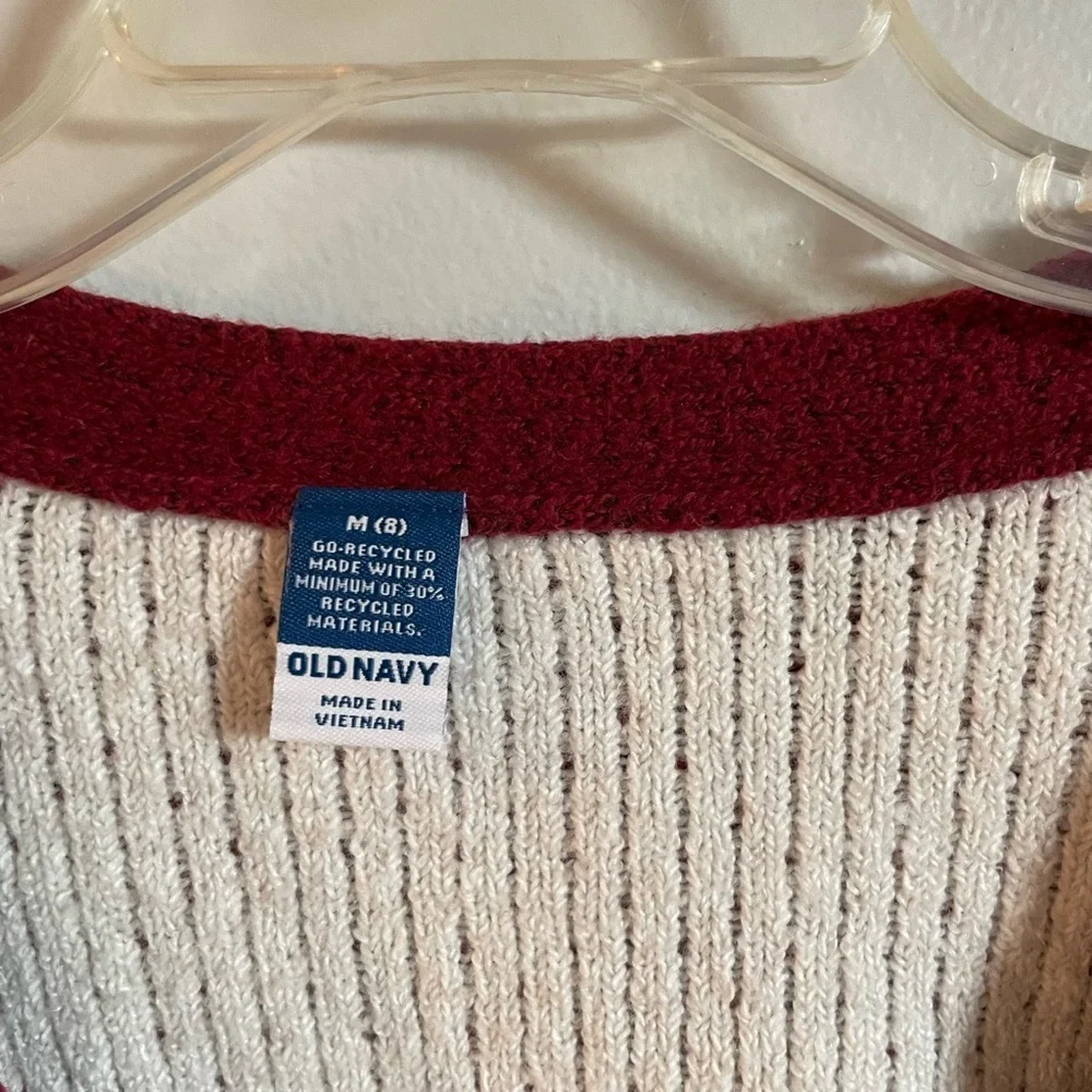 Old Navy Burgundy snowflake Patterned Cardigan girls size 8